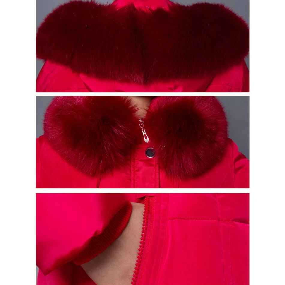 

Women Down Parkas 2021 Winter Big Fur Collar Hooded Down Jacket Women Thicken Warm Cotton-padded Coat Large Size Womens Clothing