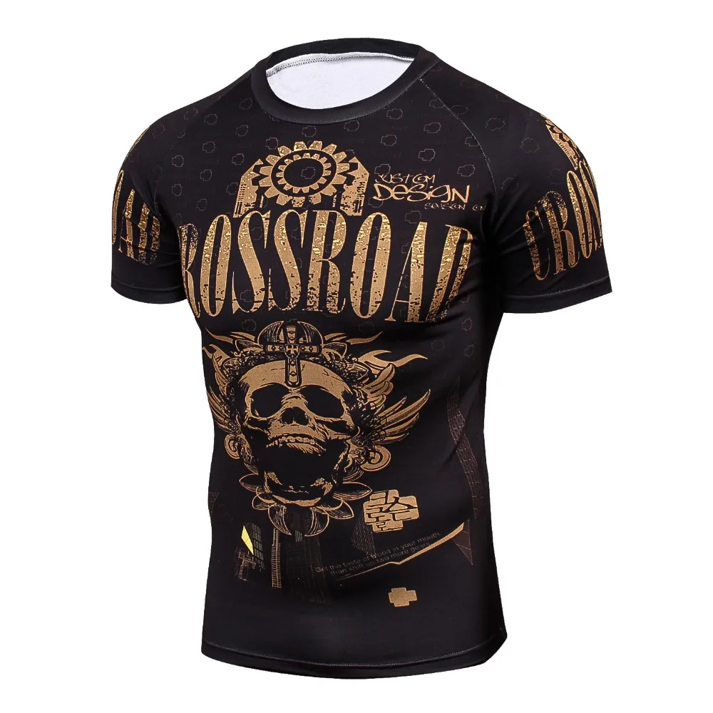 Men's Workout Clothes Short Sleeve Fitness Compression Shirt 3D Full Printing MMA Bodybuilding Tshirts Mens Gear Tee&Top Jerseys