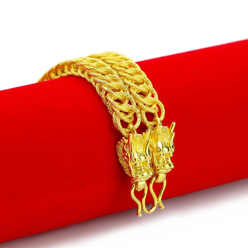 Мужская цепочка с драконом желтое золотое ожерелье в стиле панк мужское