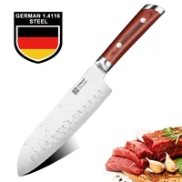 keemake 7 santoku knife german 1 4116 steel kitchen knife razor sharp blade cutter tools color wood handle