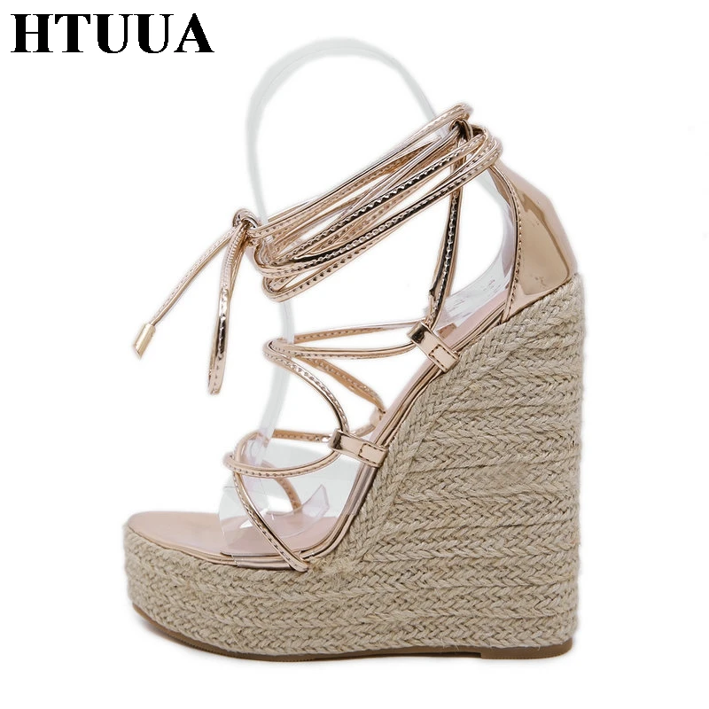 HTUUA/2019 модные летние женские босоножки на платформе пикантные сандалии