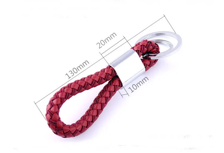 New Woven Leather Key Chain with 2 Rings Men Women business Keychain Party Gift Jewelry Keychian K3080 | Украшения и аксессуары