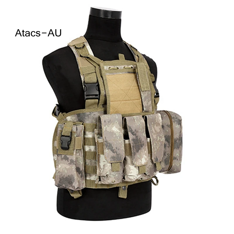 Тактический жилет военная игра битва военный Molle жилет открытый полицейский тактический жилет камуфляж военный бронежилет - Цвет: atacs AU