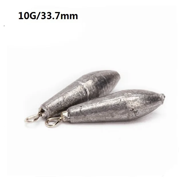 

Good price 30pcs Weight 10g/33.7mm fishing lead sinker with ring