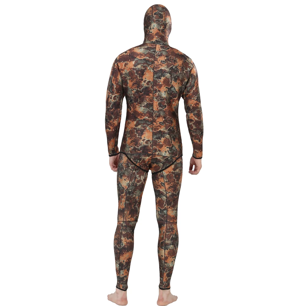 REALON теплые костюмы для подводной охоты 5 мм неопреновый морской камуфляж Мужской