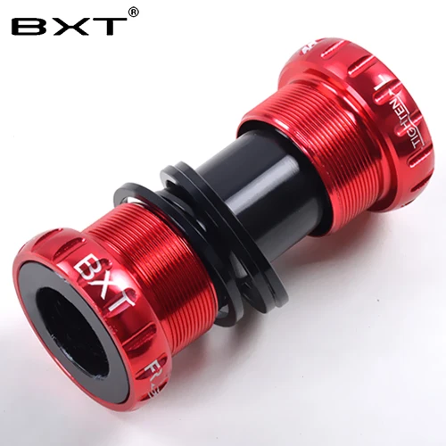 Красный BXT велосипедной каретки 68/73 мм MTB дорожный велосипед ось bb Велоспорт Алюминий сплав BSA кривошипно оси Запчасти - Цвет: Красный