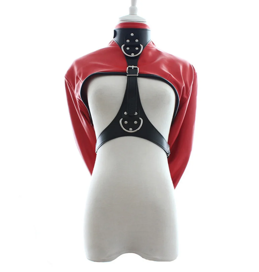 Straight Jacket Sexy Lingerie Medical Play Erotic Leather Straitjacket Gimp With Arm Binder Cosplay Costumes | Тематическая одежда