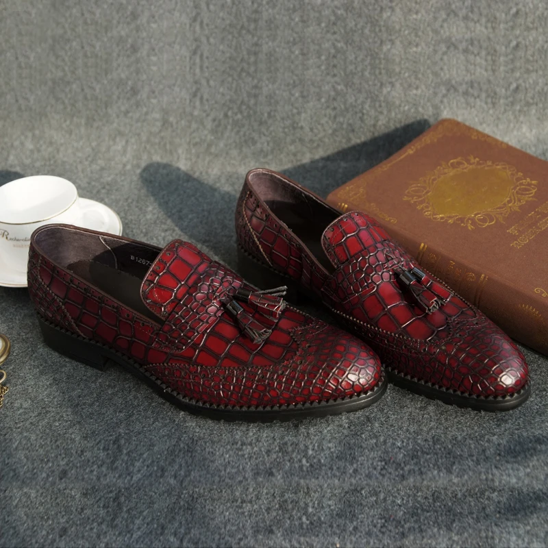 Мужские туфли-оксфорды из искусственной кожи заостренный носок без застежек