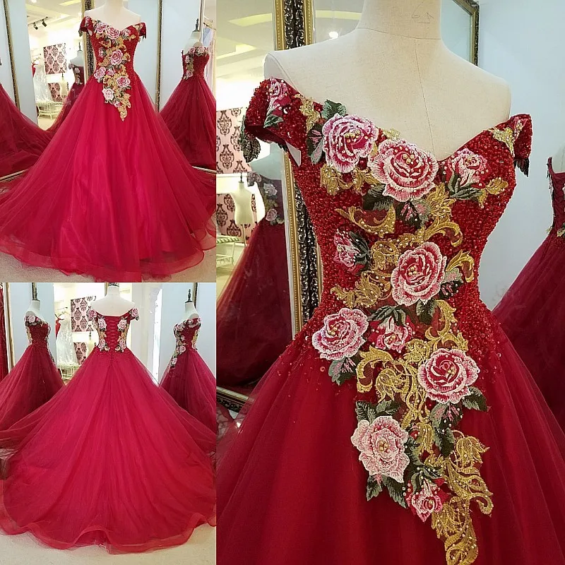 Evening Dress for Party Short Sleeves Lace Up Back A line Appliques Long Formal Abendkleider 2018 Real Photos | Свадьбы и торжества