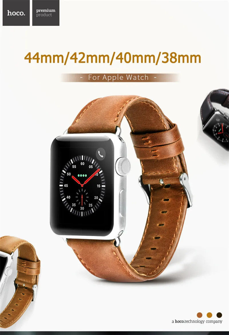 Ремешок HOCO из натуральной кожи для Apple Watch Series 5 4 3 2 ремешок смарт-часов