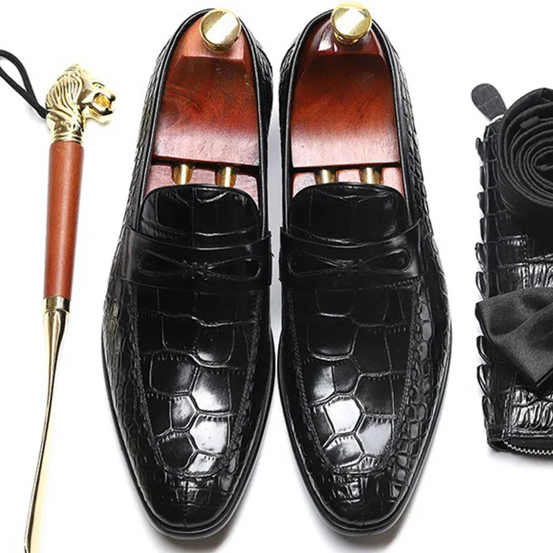Мужские деловые туфли с крокодиловым узором белые свадебные лоферы из 100%