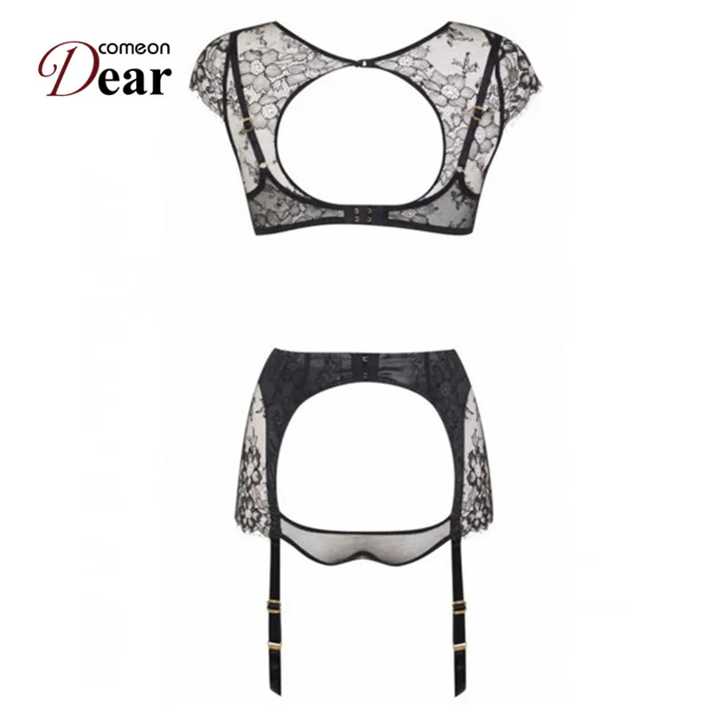 Comeondear RA80312 размера плюс Lenceria Эротика Mujer Sexi прозрачное сексуальное женское белье комплект Цветочный экзотический лифчик Sous Vetement Femme