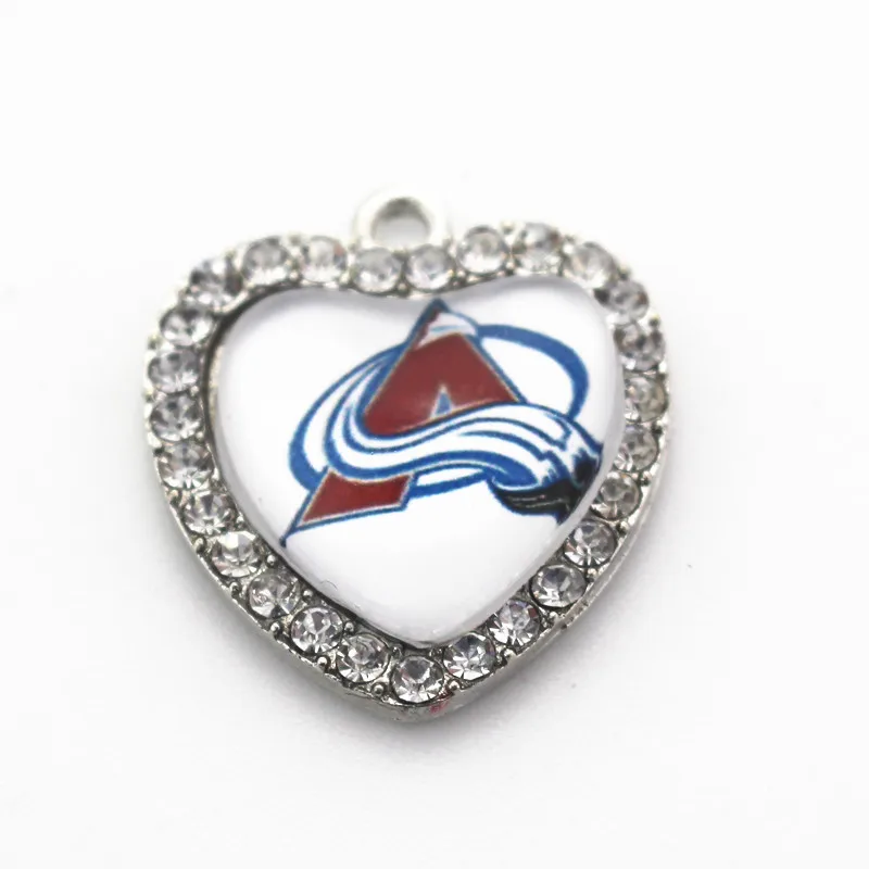 

Hockey Crystal Heart 10pcs Avalanche Dangle Charm Ice Hockey Sport Charms DIY Jewelry Accessory Hanging Floating Charms