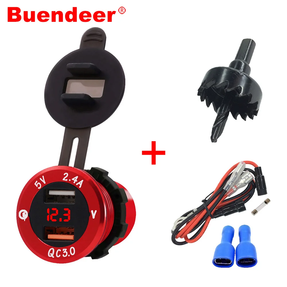 Buendeer автомобильный прикуриватель QC 3 0 адаптер питания двойное зарядное