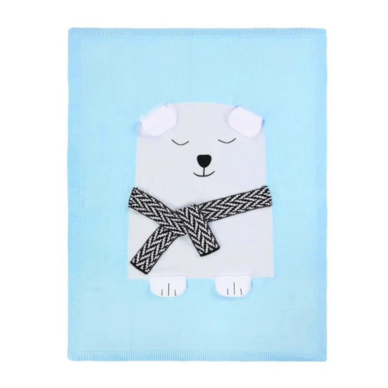 Polar bear 1 Новое детское одеяло с рисунком лисы, Пеленальное полотенце для новорожденных, банное полотенце, детское мягкое теплое шерстяное одеяло для сна, Пеленальное постельное белье, пляжное полотенце s - Цвет: Polar bear 1