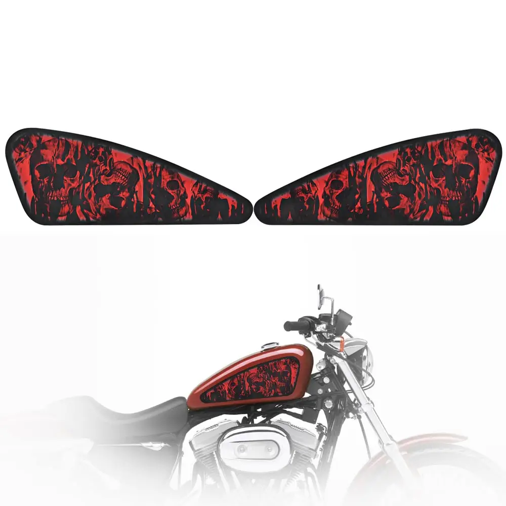 Наклейка на топливный бак мотоцикла наклейка с 3D красным черепом для Harley XL 883 1200 48