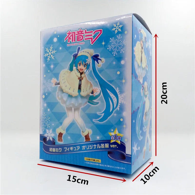 2017 Зима Hatsune Miku Снежная Мику ПВХ фигурка модель игрушки милые аниме куклы Brinquedos