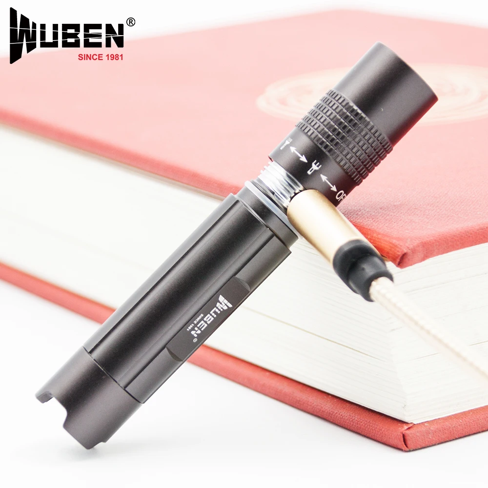 Wuben E502 USB Перезаряжаемый черный фонарик 150 люмен люстра EDC CREE XP G2 светодиодный Макс