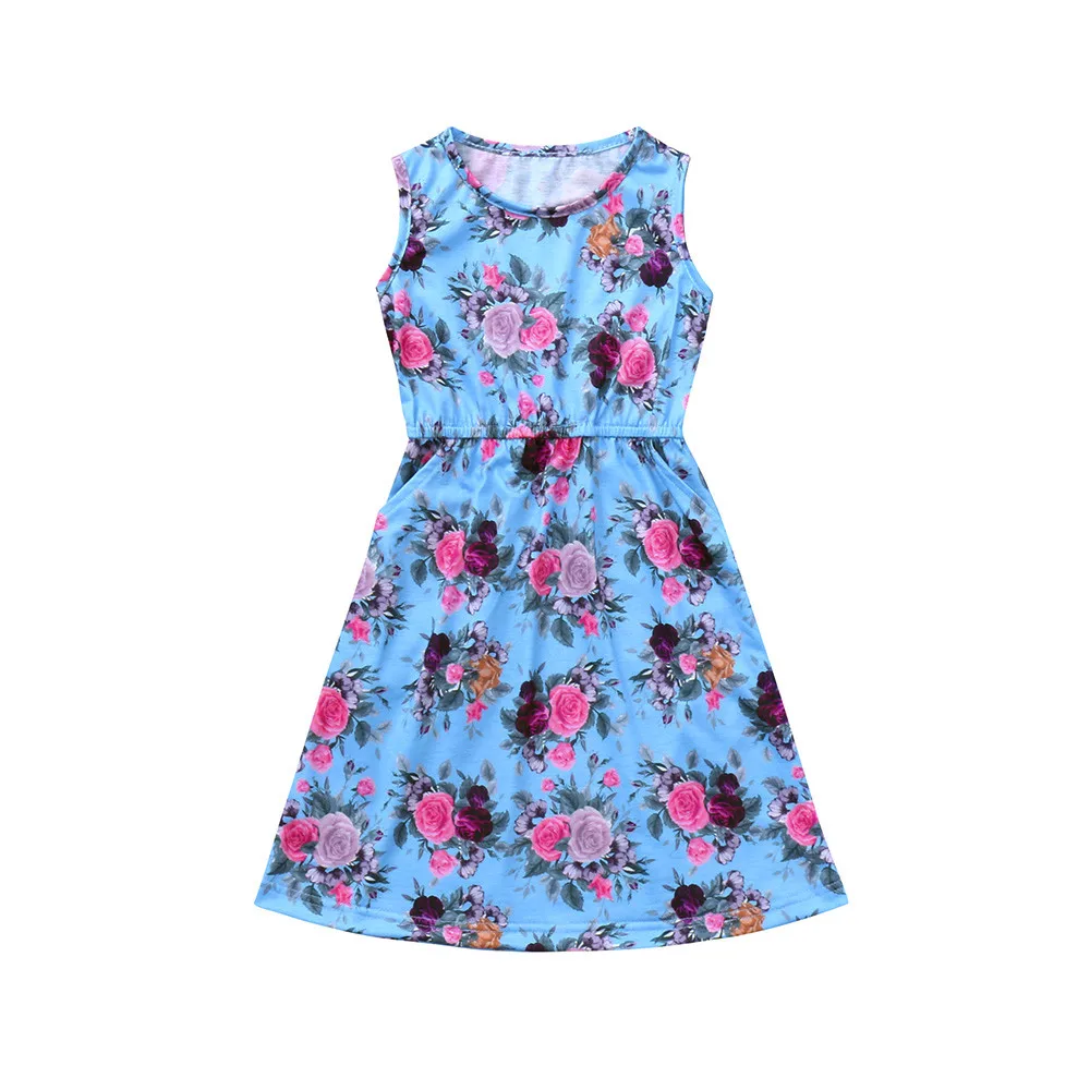 LONSANT Children Girls Dress Toddler Baby Floral print long Kids Party Beachwear Dresses Outfit Sundress | Детская одежда и обувь