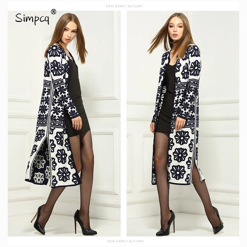 Fashion Long Trench Coat For Women Full 3d Skirt Worsted New Time-limited Burderry Charm Sweater Cardigan Casaco Feminino |