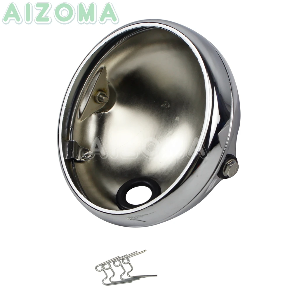 Хромированный мотоцикл 7 дюймов ретро крышка фары корпус сталь для Kawasaki Honda Yamaha