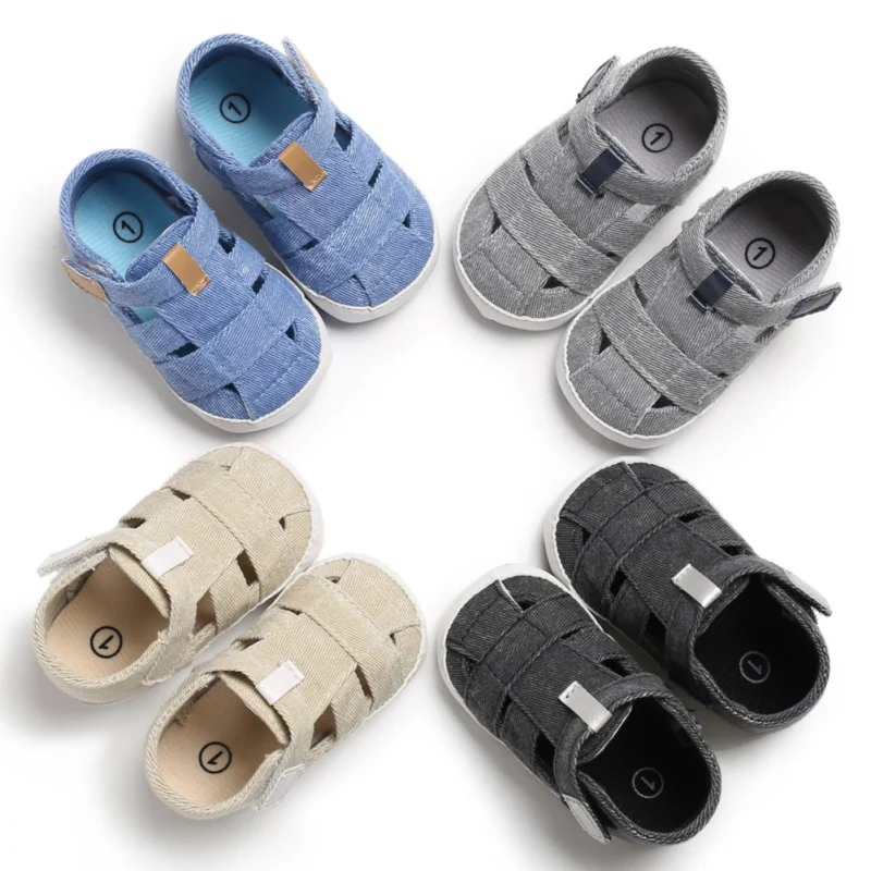 

Baby Boy Sandals Solid Color Newborn Baby Shoes cotton soft comfortable casual toddler sandals for 0-18M