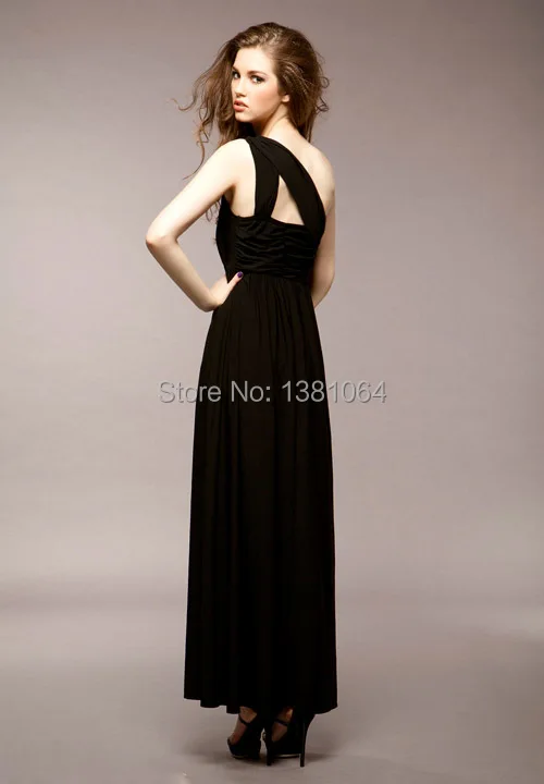 Vestidos De Festa 2014 New Arrival A-Line Chiffon Long Formal Evening Dresses Sexy Design One Shoulder Prom Party Dress | Свадьбы и