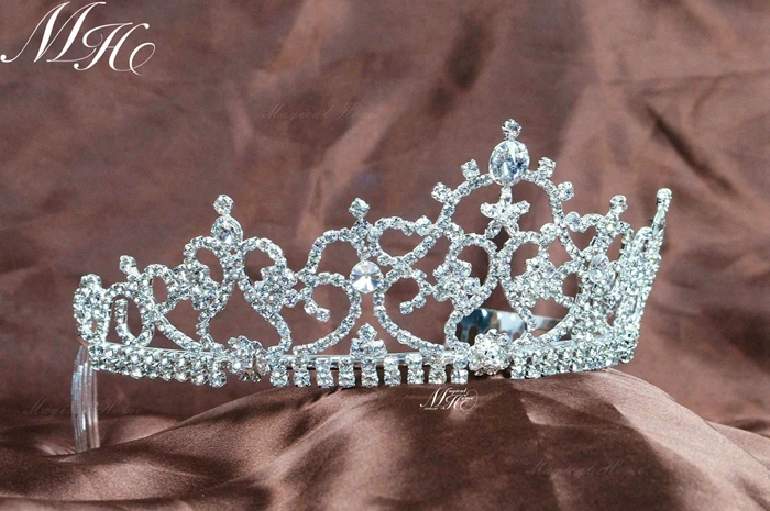 Кристальные диадемы "Clear Crystal" винтажные стразовые короны для конкурсов с гребенкой, ручной работы роскошные барочные свадебные аксессуары для волос ювелирные изделия.