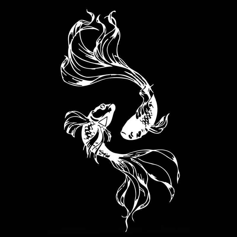 Виниловые стикеры в виде рыб цвет черный/серебристый 9 см * 16 8 см|fish vinyl decal|vinyl