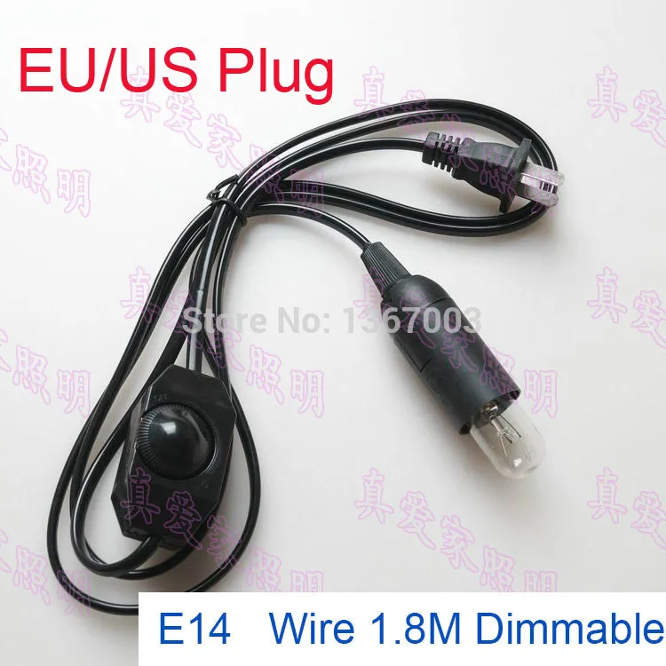 2 цвета ЕС США Plug E14 подвесной светильник с проводом и диммер линии вилкой лампы 110