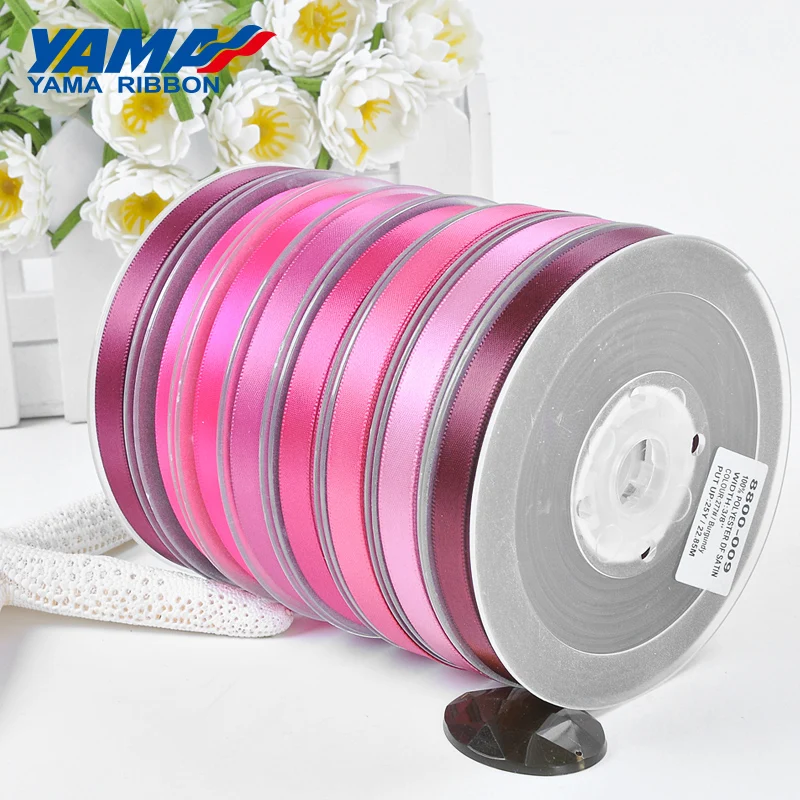 YAMA 6 9 13 16 19 22 мм 100 ярдов Двусторонняя атласная лента сатиновая красная для
