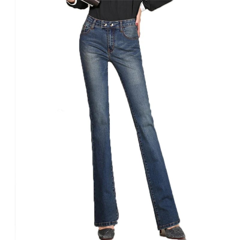 Джинсы женские свободные длинные с высокой талией большие размеры 33 32|jeans pants for