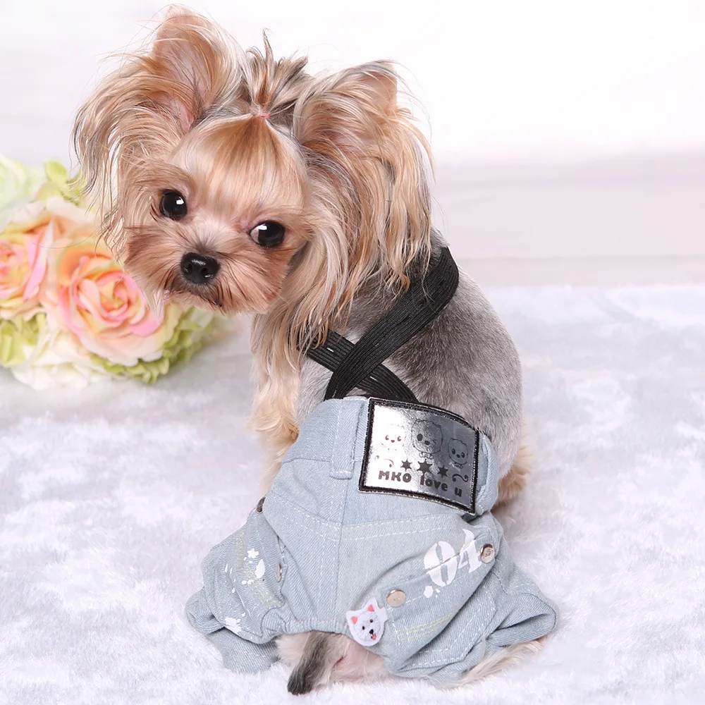 Одежда для маленьких собак джинсы комбинезоны с регулируемыми лямками