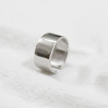 Platinum 925 пробы серебряные Простые геометрические широкие Глянцевые Кольца Ювелирные изделия из стерлингового серебра - Цвет камня: Platinum