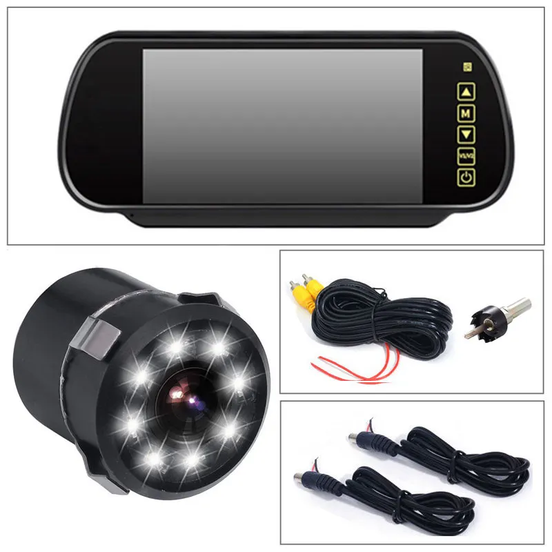 7inch K185 up GSPSCN Upgrade Reversing Backup Rear View Camera LED Night Vision with Full Touch Screen 7 inch LCD Rearview Mirror Monitor - Название цвета: 7inch K185 up