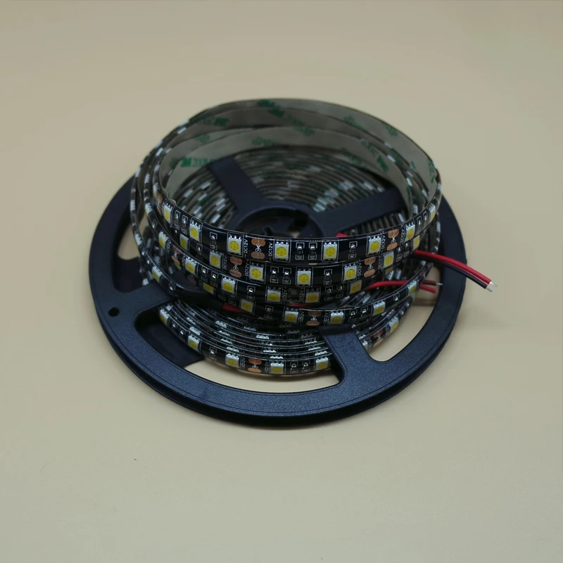 5050 RGB светодиодный светильник, Черный PCB IP65 Водонепроницаемый DC12V 60 светодиодный гибкий светодиодный светильник для внутреннего и наружного освещения