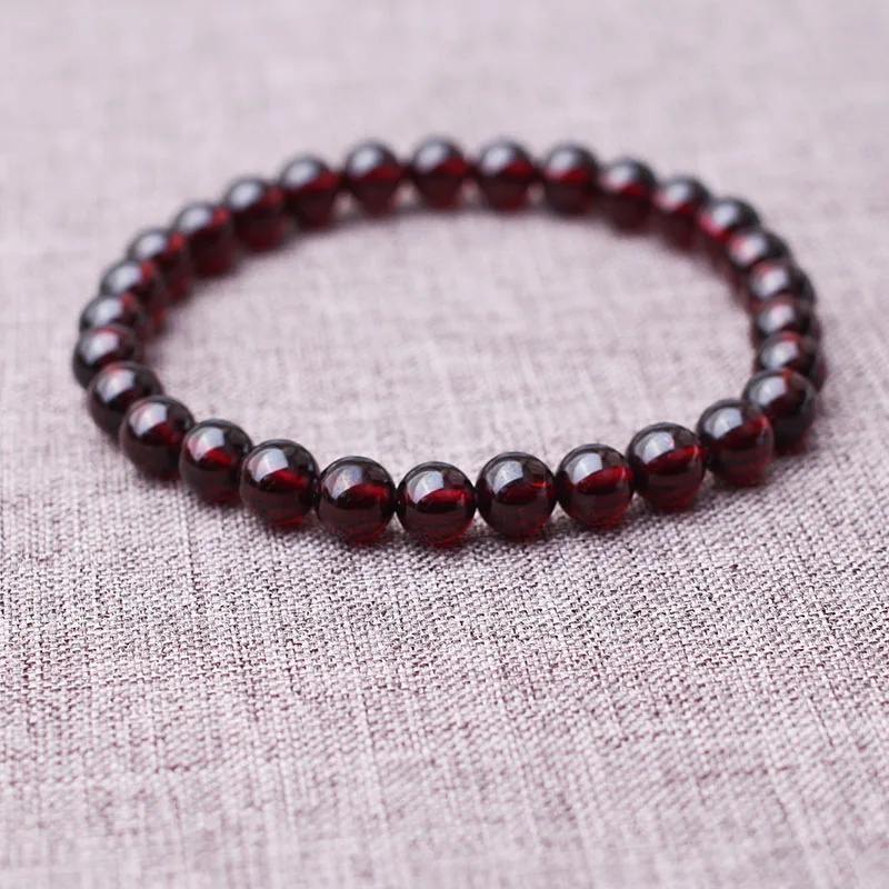 Wine Red Garnet Stone Bracelets Gem Buddha Beads For Women Strand Bracelet Men Jewelry Pulseras | Украшения и аксессуары