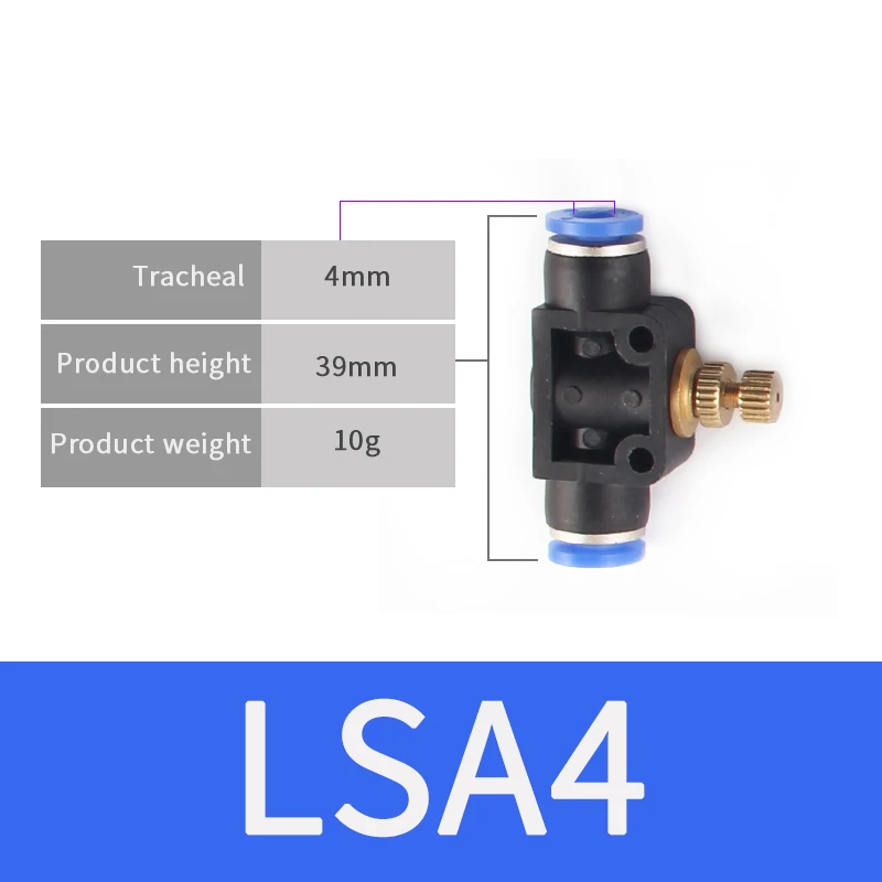 LSA4 Пневматические Фитинги LSA 4 мм 6 мм 8 мм 10 мм 12 мм воздушный шланг для воды труба одно касание прямой нажимной пластиковый быстроразъемный фитинг - Цвет: LSA4