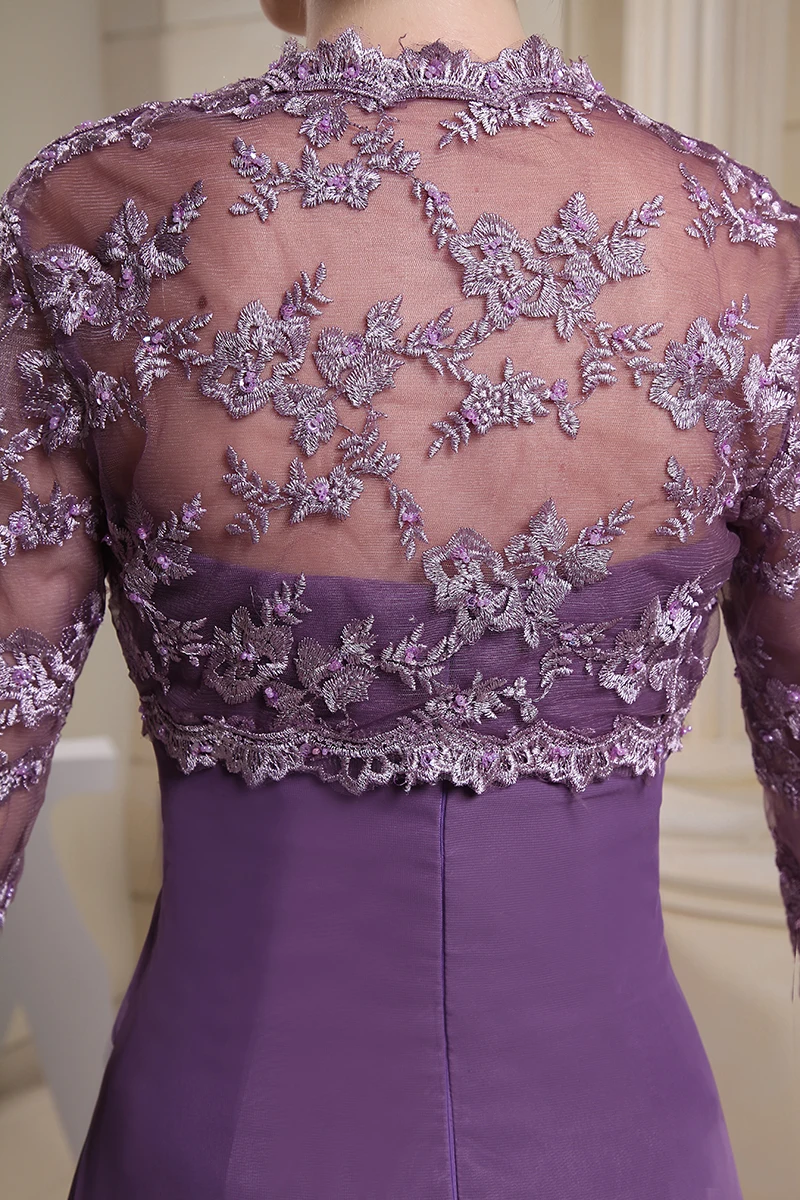 Robe De Soiree 3/4 Длинные рукава размера плюс женские свадебные вечерние платья с кружевным жакетом Длинные официальные платья vestido de festa