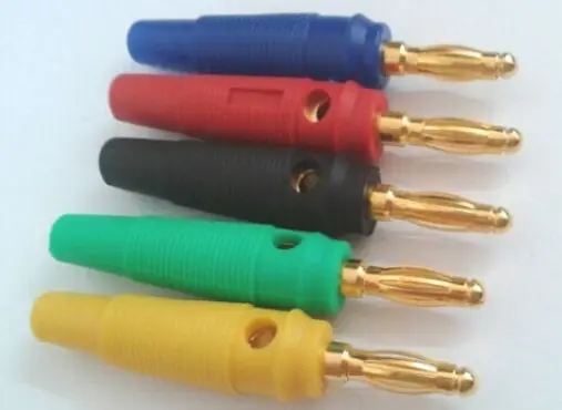 Новинка! 100 шт. позолоченные 4 мм вилки типа банан с винтом для крепления щупов|screw