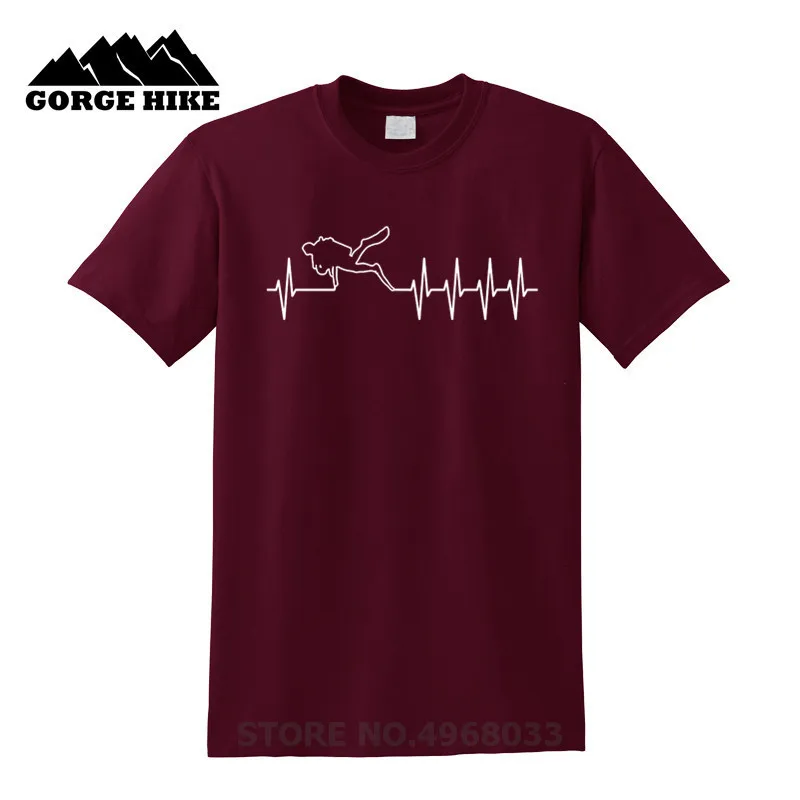 Scuba Diver Spear Fishinger T-Shirt Pulse diving heartbeat diver Its In My HeartBeat Spearfishing T Shirt New Brand Tshirt | Мужская