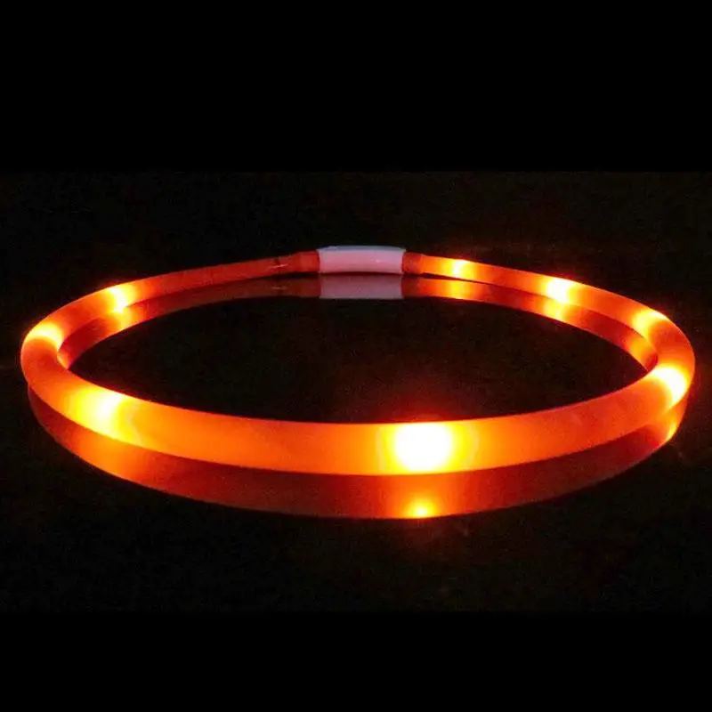 USB LED Pet Dog Luminous Collar Silicone Adjustable Lighting Glow Dogs Leash Night Safety Harness Collars Pets Supplies | Дом и сад