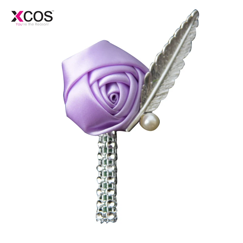 Xcos Ivory Rose Crystal Pearl Wedding Prom Corsage Ceremony Flower Boutonnieres Groom Groomsmen Buttonhole Boutonniere |