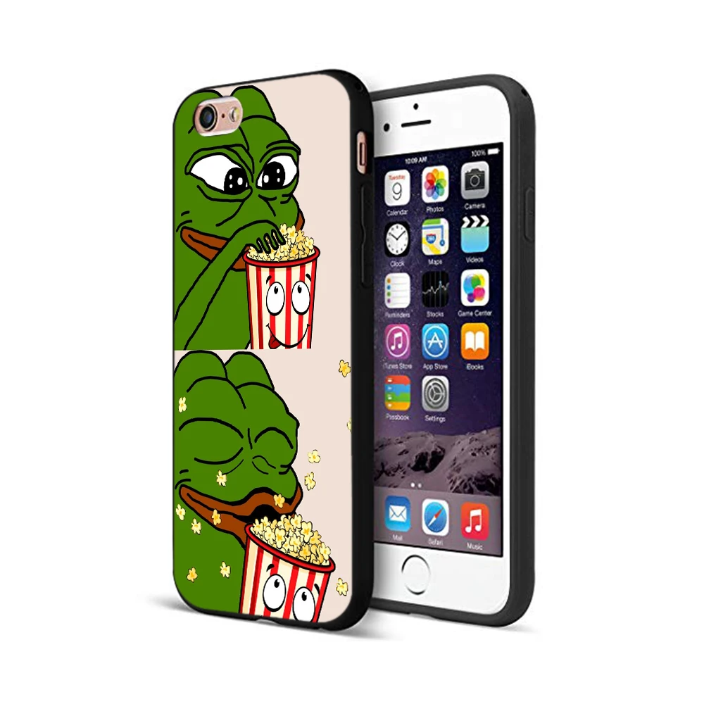 Черный чехол ТПУ для iphone 5 5s se 6 6s 7 8 plus x 10 чехол для iphone XR XS 11 pro MAX чехол интернет Meme Smug Frog Pepe - Цвет: 10264