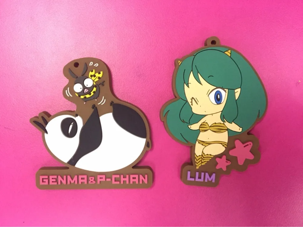2 шт./лот Urusei Yatsura круг реинкарнации Inuyasha rumiko takahashi Аниме Фигура резиновая подвеска на мобильный телефон брелок ремешок
