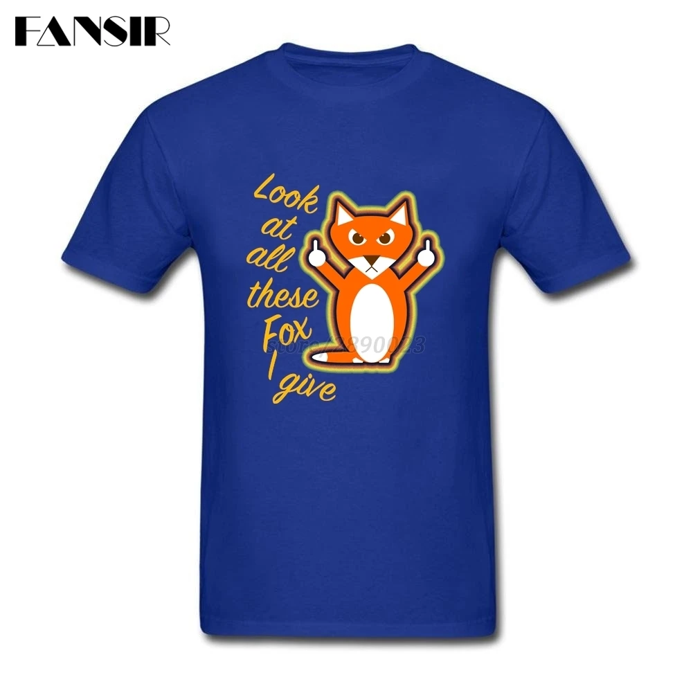 Look At All These Fox I Give Men T-shirt Crazy T Shirts For Custom Cotton Short Sleeve Plus Size Clothing Team | Мужская одежда