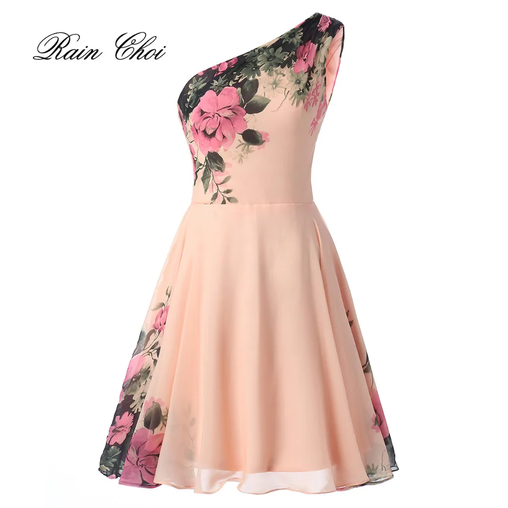 Коктейльные платья на одно плечо новые женские шифоновые вечерние официальное