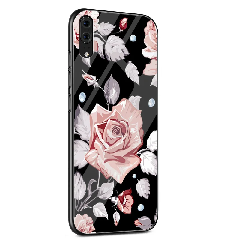Encaje Floral Mandala Glass Case For Huawei P30 P10 P20 Pro P Smart Mate 10 20 Lite Y6 Y9 Honor 7A 8X 9 Cover | Мобильные телефоны