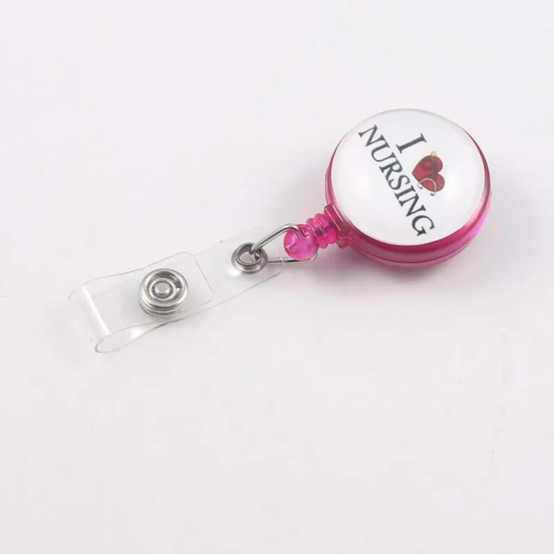 I Love уход выдвижной лыжный пропуск ID Card держатель для бейджика Pull Key Name Tag брелок для ключей для медсестер больницы офиса