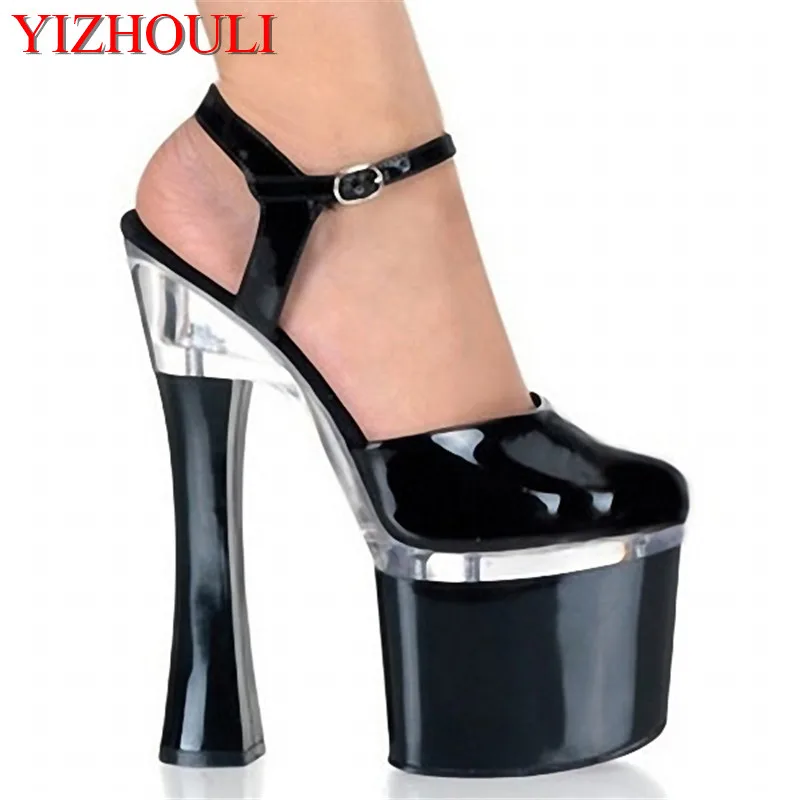 18 cm super high heels Glass root package sandals nightclub shoe manufacturers selling new selling women's Dance Shoes